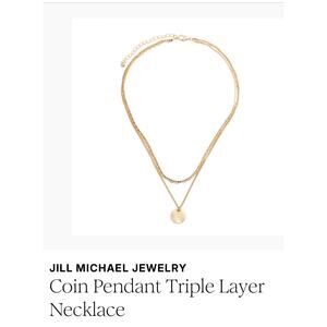 Jill Michael Jewelry Coin Pendant Triple Layer Necklace - NWT -16"-18"